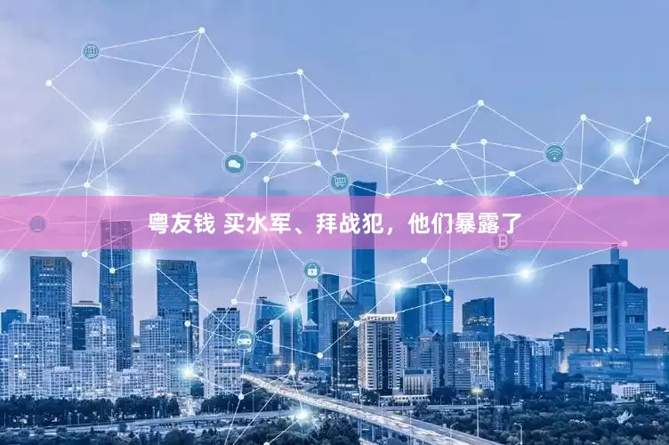 粤友钱 买水军、拜战犯，他们暴露了