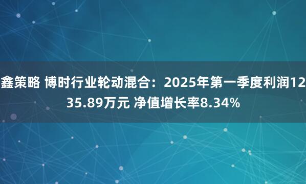 鑫策略 博时行业轮动混合：2025年第一季度利润1235.89万元 净值增长率8.34%