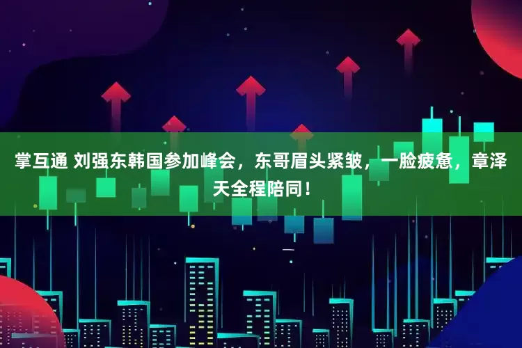 掌互通 刘强东韩国参加峰会，东哥眉头紧皱，一脸疲惫，章泽天全程陪同！
